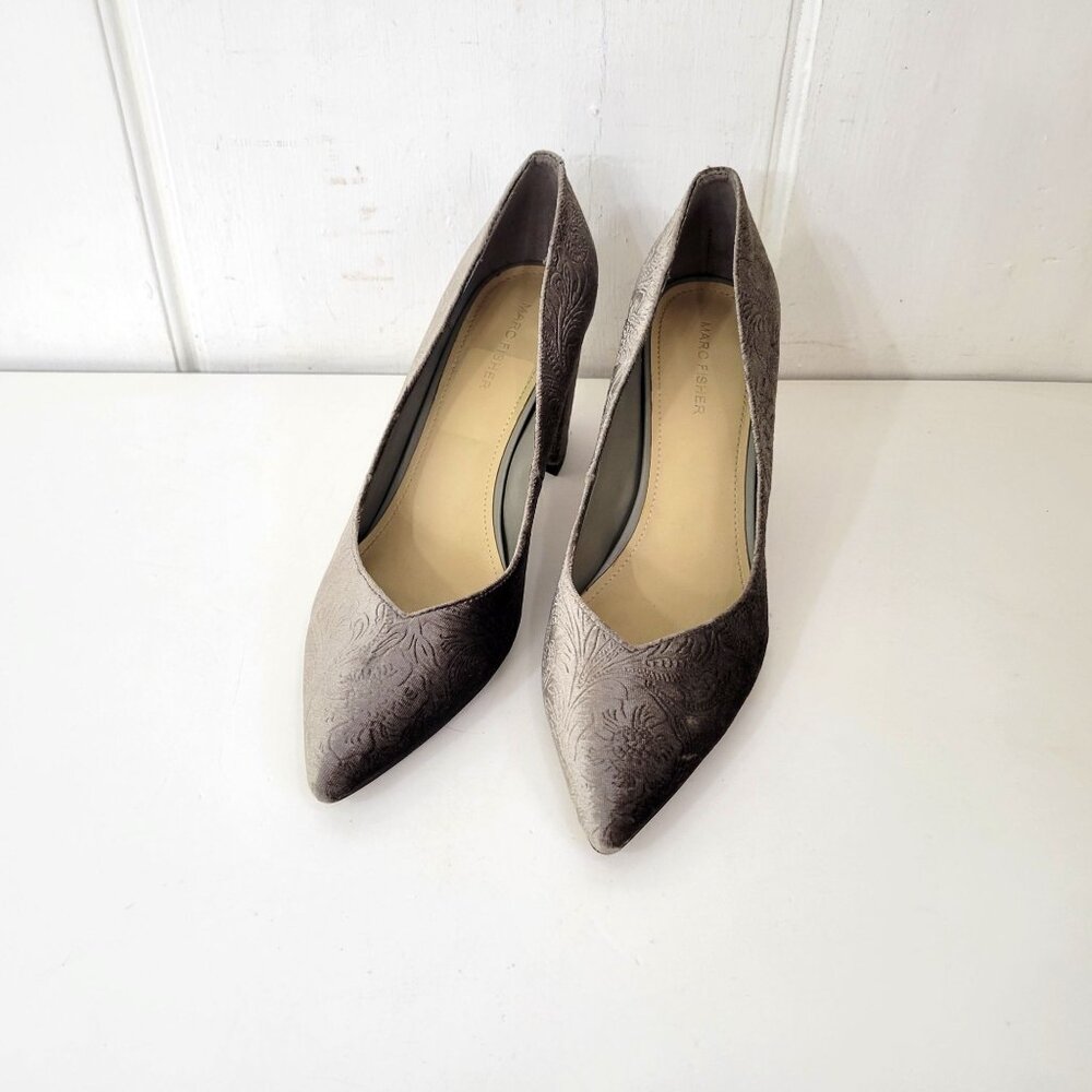 Marc Fisher Taupe Velvet Pumps Size 11M - Picture 1 of 9